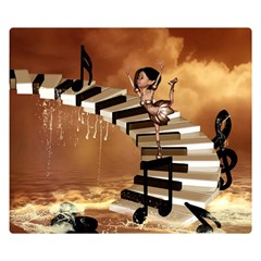 Cute Little Girl Dancing On A Piano Double Sided Flano Blanket (small)  by FantasyWorld7