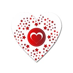 Monogram Heart Pattern Love Red Heart Magnet by Celenk
