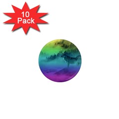 Yellowstone Wolfs Sunset 1  Mini Magnet (10 Pack)  by PodArtist