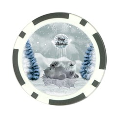 Cute Polar Bear Baby, Merry Christmas Poker Chip Card Guard (10 Pack) by FantasyWorld7