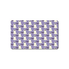 Bat And Ghost Halloween Lilac Paper Pattern Magnet (name Card) by Celenk