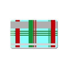 Christmas Plaid Backgrounds Plaid Magnet (name Card) by Celenk