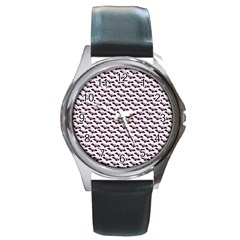 Halloween Lilac Paper Pattern Round Metal Watch by Celenk