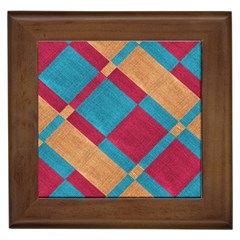 Fabric Textile Cloth Material Framed Tiles by Celenk