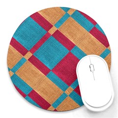 Fabric Textile Cloth Material Round Mousepads by Celenk