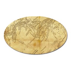Vintage Map Background Paper Oval Magnet by Celenk