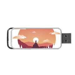 Design Art Hill Hut Landscape Portable Usb Flash (one Side) by Celenk
