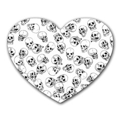 A Lot Of Skulls White Heart Mousepads by jumpercat