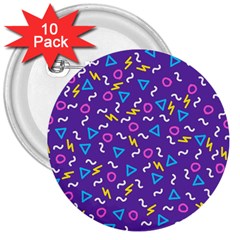 Retro Wave 1 3  Buttons (10 Pack)  by jumpercat