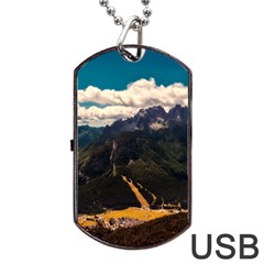 Italy Valley Canyon Mountains Sky Dog Tag Usb Flash (one Side) by BangZart