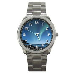 Aurora Borealis Lofoten Norway Sport Metal Watch by BangZart