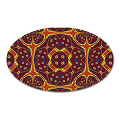Geometric Pattern Oval Magnet by linceazul