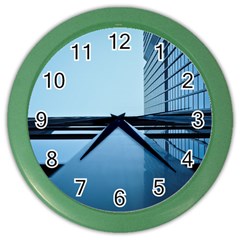 Architecture Modern Building Facade Color Wall Clocks by BangZart