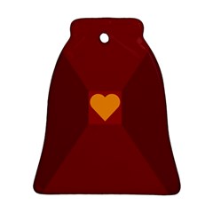 Heart Red Yellow Love Card Design Ornament (bell) by BangZart