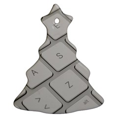 Keyboard Letters Key Print White Christmas Tree Ornament (two Sides) by BangZart