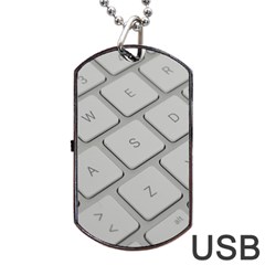 Keyboard Letters Key Print White Dog Tag Usb Flash (one Side) by BangZart