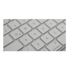 Keyboard Letters Key Print White Satin Shawl by BangZart