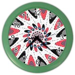 High Contrast Twirl Color Wall Clocks Front