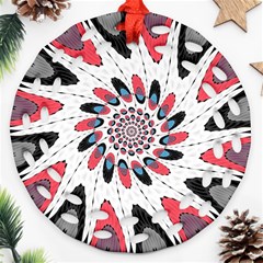 High Contrast Twirl Round Filigree Ornament (two Sides) by linceazul