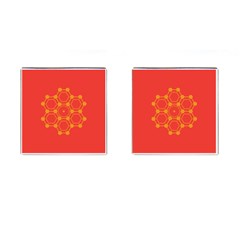 Pentagon Cells Chemistry Yellow Cufflinks (square) by Celenk