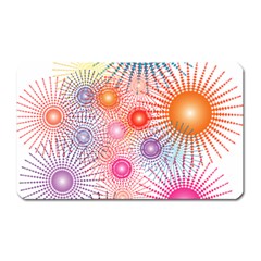 Stars Fireworks Colors Magnet (rectangular) by Celenk