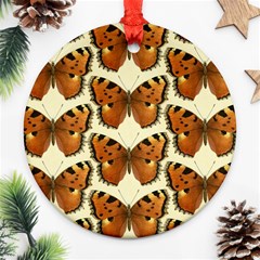 Butterfly Butterflies Insects Round Ornament (two Sides) by Celenk