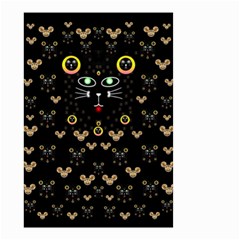 Merry Black Cat In The Night And A Mouse Involved Pop Art Small Garden Flag (two Sides) by pepitasart