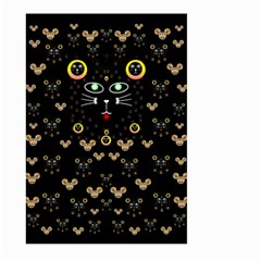 Merry Black Cat In The Night And A Mouse Involved Pop Art Large Garden Flag (two Sides) by pepitasart