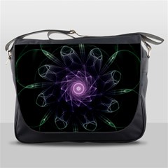 Mandala Fractal Light Light Fractal Messenger Bags by Celenk