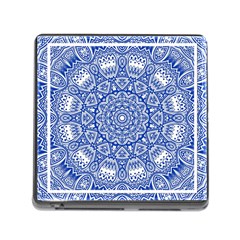 Blue Mandala Kaleidoscope Memory Card Reader (square) by Celenk
