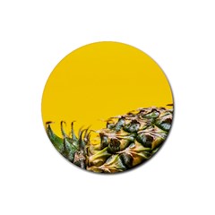Pineapple Raw Sweet Tropical Food Rubber Round Coaster (4 Pack)  by Celenk