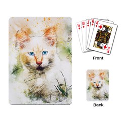 Cat Animal Art Abstract Watercolor Playing Card by Celenk