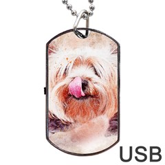 Dog Animal Pet Art Abstract Dog Tag Usb Flash (two Sides) by Celenk
