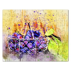 Fruit Plums Art Abstract Nature Rectangular Jigsaw Puzzl by Celenk