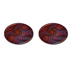 Fractal Red Fractal Art Digital Art Cufflinks (oval) by Celenk