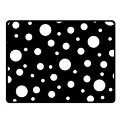 White On Black Polka Dot Pattern Fleece Blanket (small) by LoolyElzayat