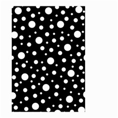White On Black Polka Dot Pattern Small Garden Flag (two Sides) by LoolyElzayat
