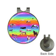 Horses In Rainbow Hat Clips With Golf Markers by CosmicEsoteric