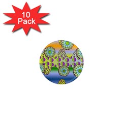 Amoeba Flowers 1  Mini Magnet (10 Pack)  by CosmicEsoteric