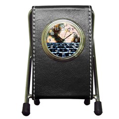 Ransomware Cyber Crime Security Pen Holder Desk Clocks by Celenk