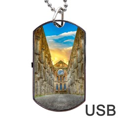 Abbey Ruin Architecture Medieval Dog Tag Usb Flash (two Sides) by Celenk
