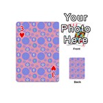Pink Retro Dots Playing Cards 54 (Mini)  Front - Heart3
