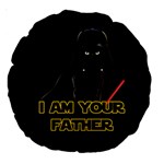Darth Vader Cat Large 18  Premium Round Cushions Back