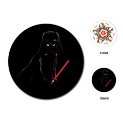 Darth Vader Cat Playing Cards (round)  by Valentinaart