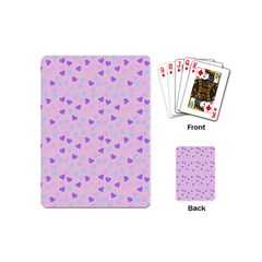 Blue Pink Hearts Playing Cards (mini)  by snowwhitegirl