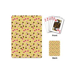 Beige Hearts Playing Cards (mini)  by snowwhitegirl