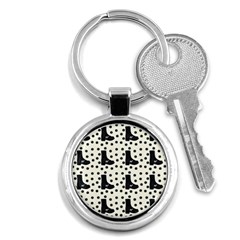 Deer Boots White Black Key Chains (round)  by snowwhitegirl