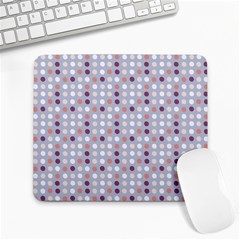Pink Purple White Eggs On Lilac Large Mousepads by snowwhitegirl