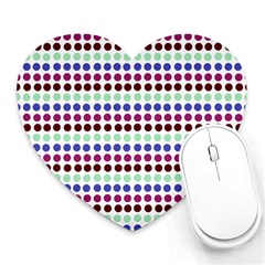 Multi White Dots Heart Mousepads by snowwhitegirl
