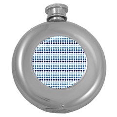 Blue Dots Round Hip Flask (5 Oz) by snowwhitegirl